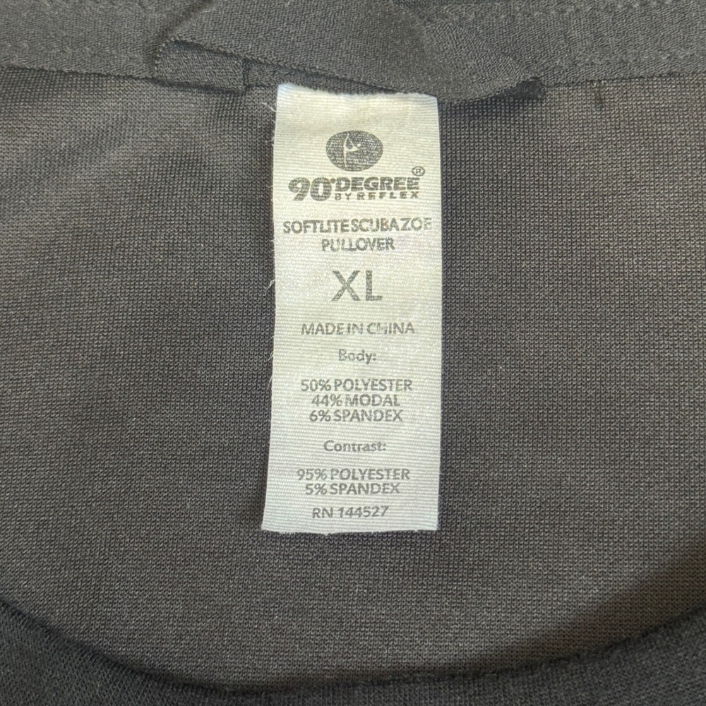 90 Degree by Reflex Softlite Scuba Zoe Pullover Black Cutout Crop Sweatshirt XL - Picture 4 of 7